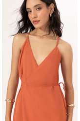 Vestido Cachequer Linho Blend Telha
