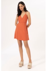 Vestido Cachequer Linho Blend Telha