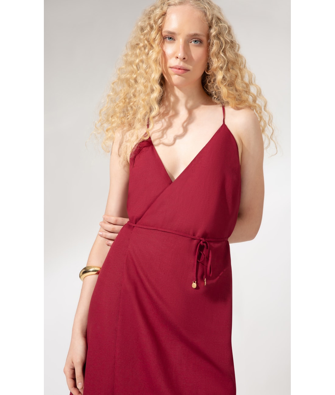 Vestido Cachequer Linho Blend Vinho