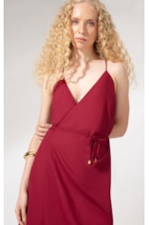 Vestido Cachequer Linho Blend Vinho