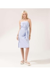 Vestido Cotton Stripes Faixa Azul Bic