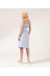Vestido Cotton Stripes Faixa Azul Bic