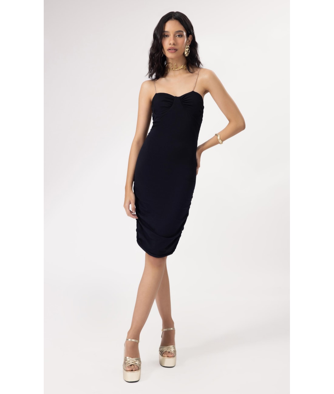 Vestido Crimp Sky Preto