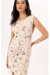 Vestido Crochet Bloom Natural