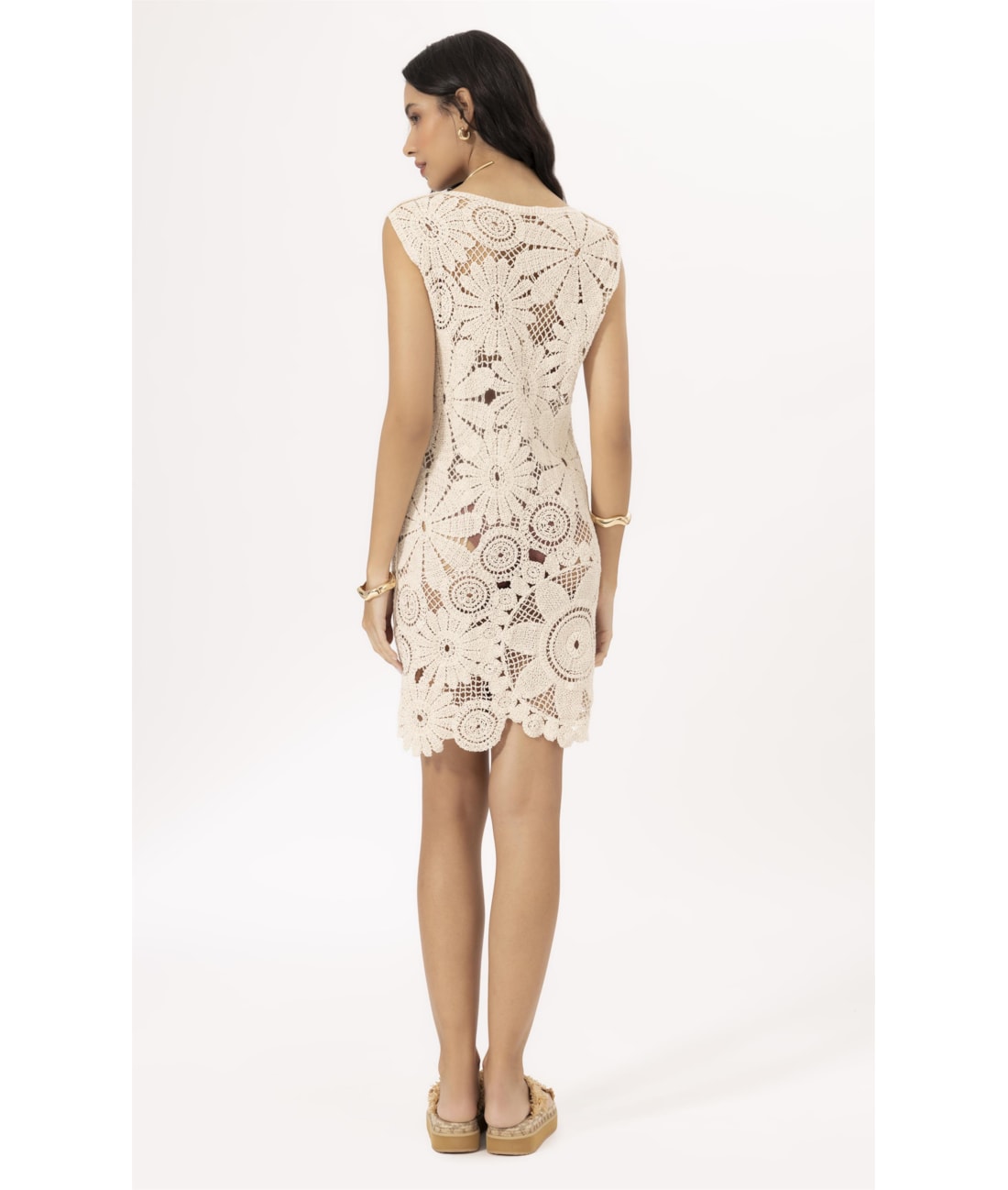 Vestido Crochet Bloom Natural