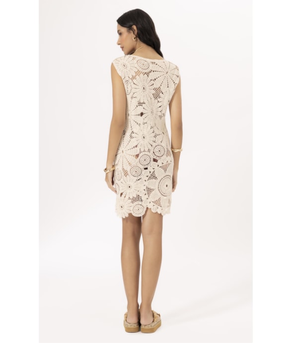 Vestido Crochet Bloom Natural