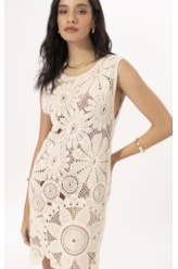 Vestido Crochet Bloom Natural