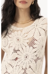 Vestido Crochet Bloom Natural