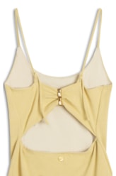 Vestido Curto Bobby Amarração Costas Amarelo Manteiga