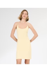 Vestido Curto Bobby Amarração Costas Amarelo Manteiga
