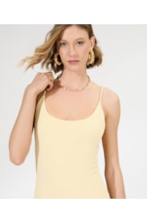 Vestido Curto Bobby Amarração Costas Amarelo Manteiga
