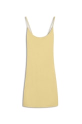 Vestido Curto Bobby Amarração Costas Amarelo Manteiga