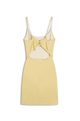 Vestido Curto Bobby Amarração Costas Amarelo Manteiga