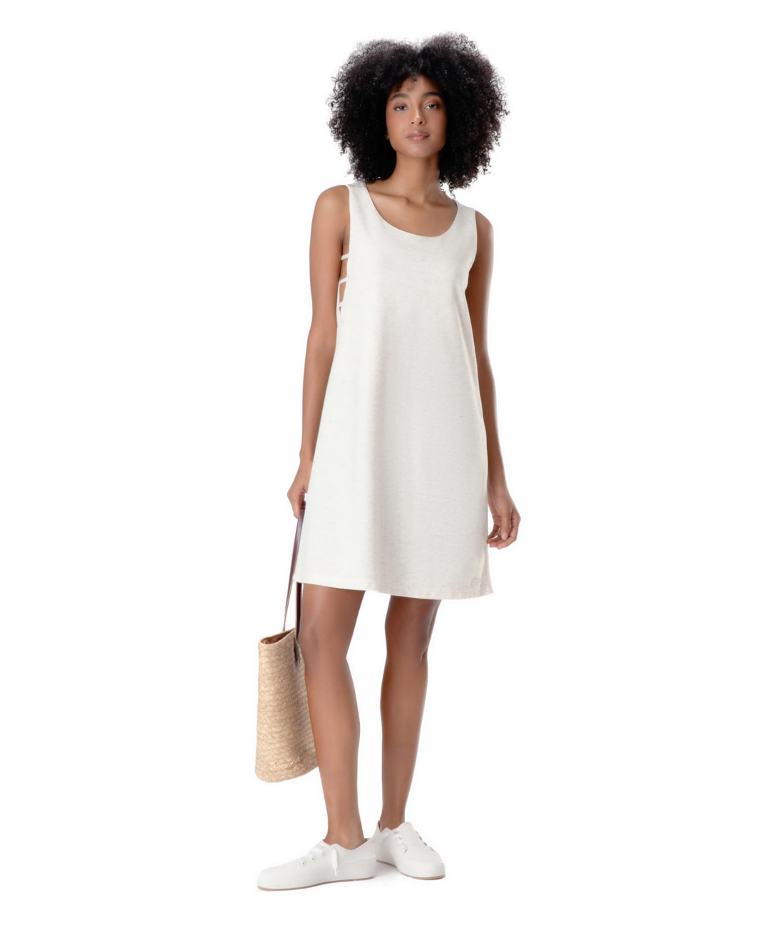 Vestido Curto Cotton Jute Natural