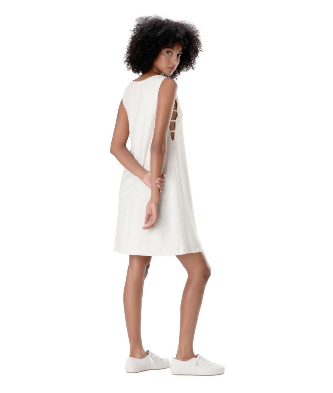 Vestido Curto Cotton Jute Natural