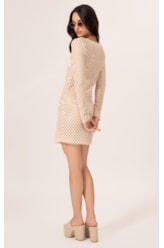 Vestido Curto Cotton Mesh Dourado