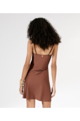 Vestido Curto Liso Califórnia Degagê Marrom