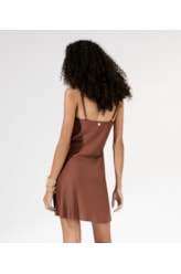 Vestido Curto Liso Califórnia Degagê Marrom