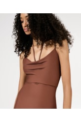 Vestido Curto Liso Califórnia Degagê Marrom