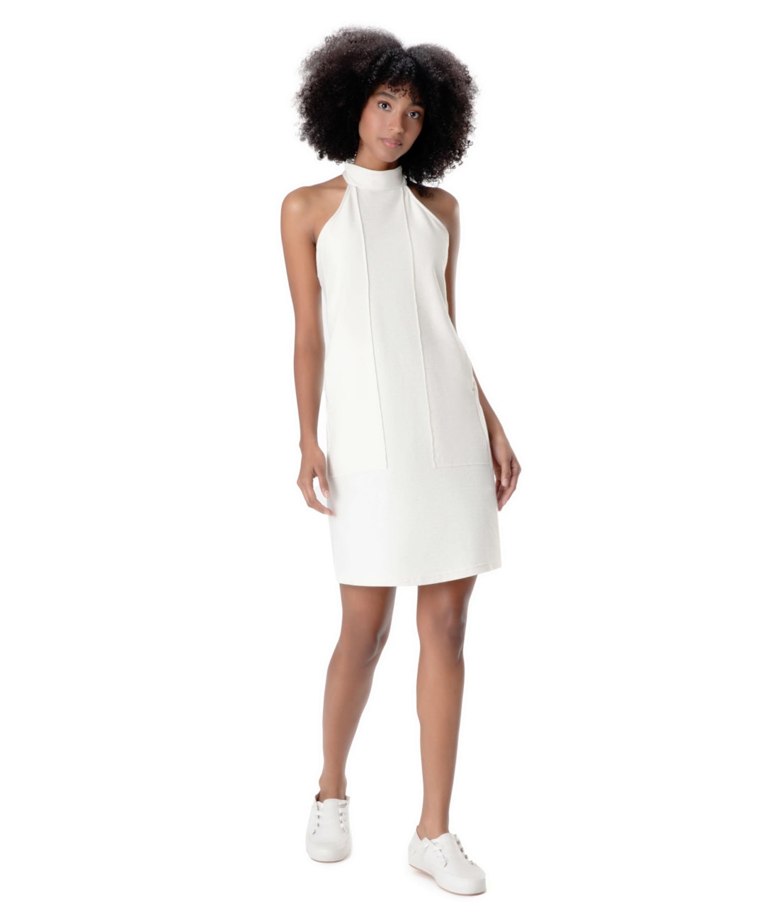 Vestido Curto Moletinho Soft Natural