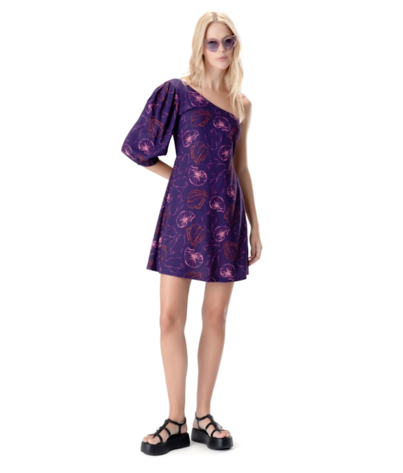 Vestido Curto Ombro Só Seychelles Roxo