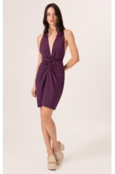Vestido Curto Pareo Jersey Beringela