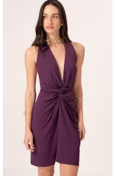 Vestido Curto Pareo Jersey Beringela