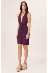 Vestido Curto Pareo Jersey Beringela
