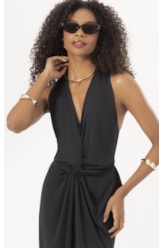 Vestido Curto Pareo Jersey Preto