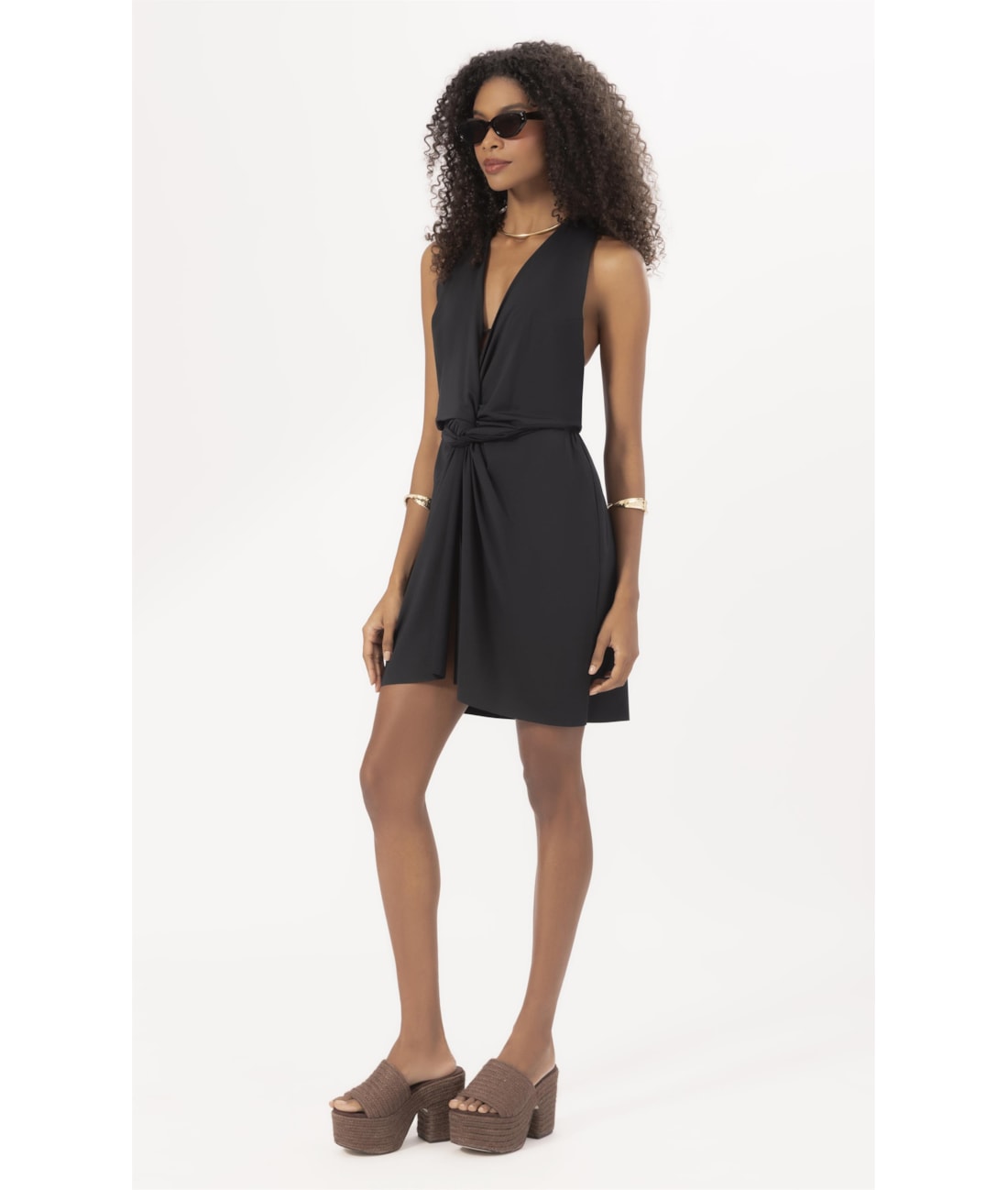 Vestido Curto Pareo Jersey Preto
