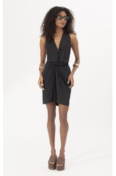 Vestido Curto Pareo Jersey Preto