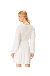 Vestido Curto Resort Crepe Indiano Off White