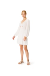Vestido Curto Resort Crepe Indiano Off White