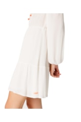 Vestido Curto Resort Crepe Indiano Off White