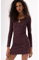 Vestido Curto Rib Alpine Vinho
