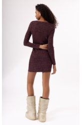 Vestido Curto Rib Alpine Vinho