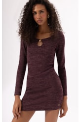 Vestido Curto Rib Alpine Vinho