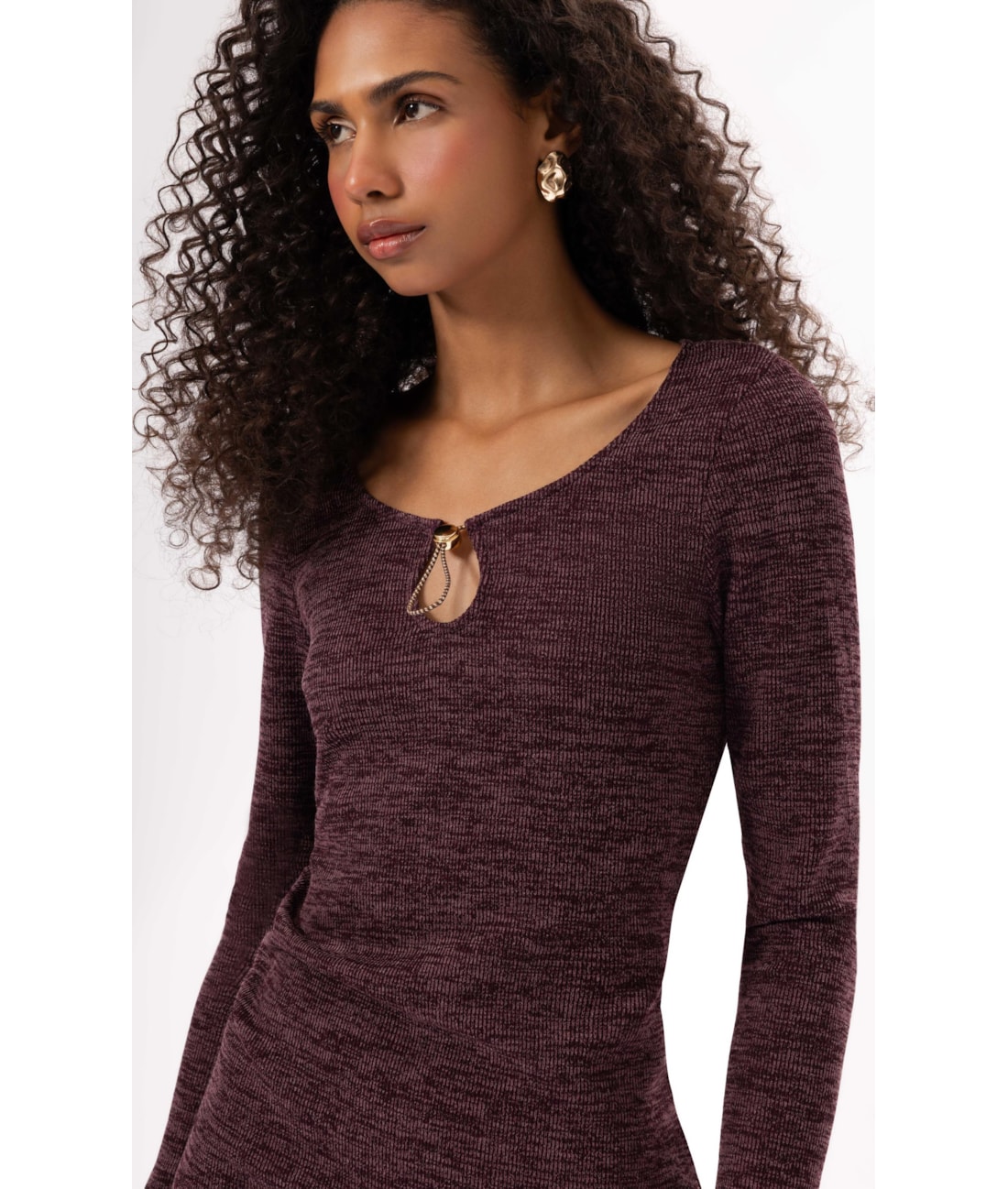 Vestido Curto Rib Alpine Vinho