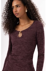 Vestido Curto Rib Alpine Vinho