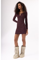 Vestido Curto Rib Alpine Vinho