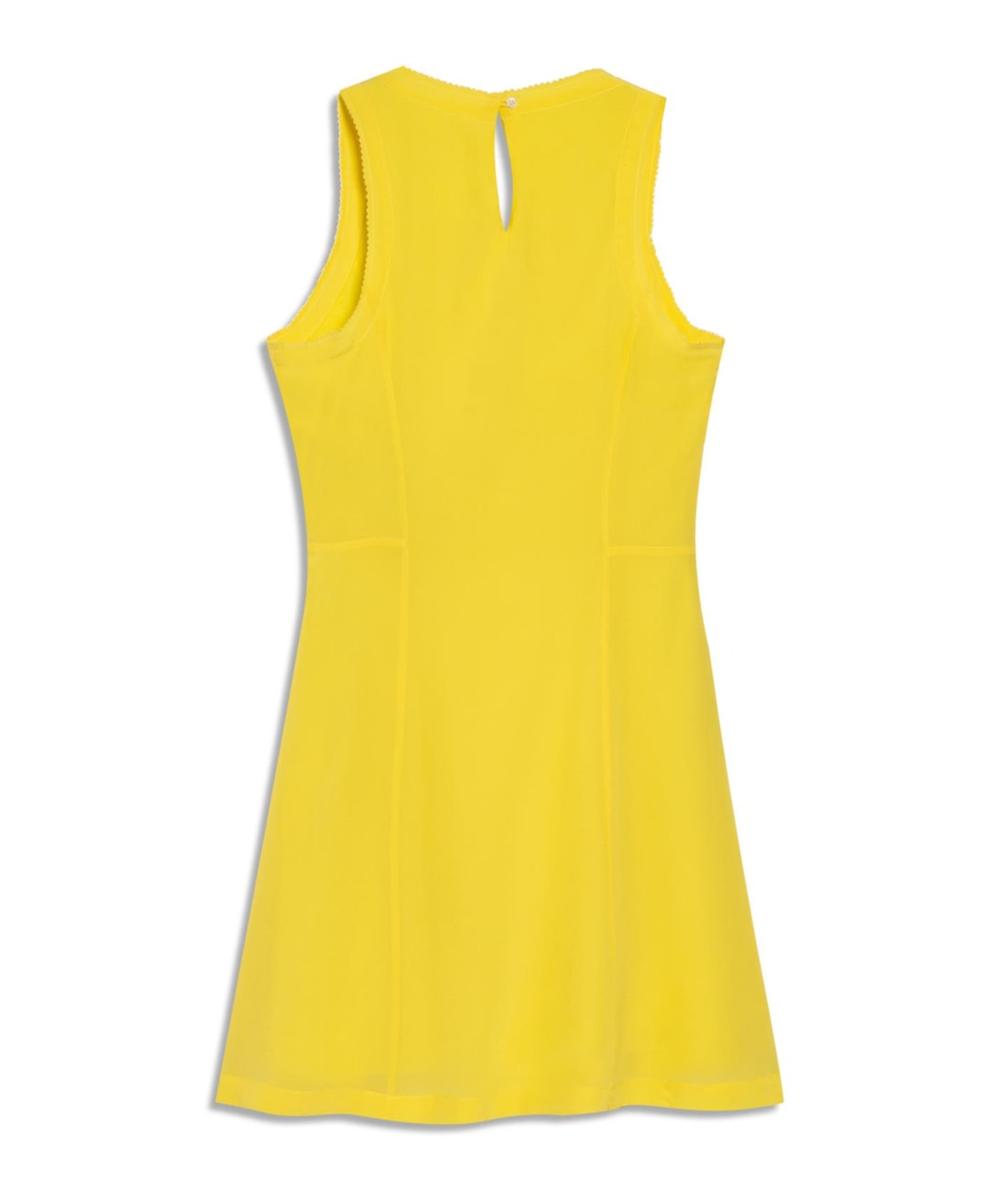 Vestido Curto Seda Trancinha Amarelo