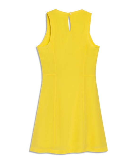 Vestido Curto Seda Trancinha Amarelo