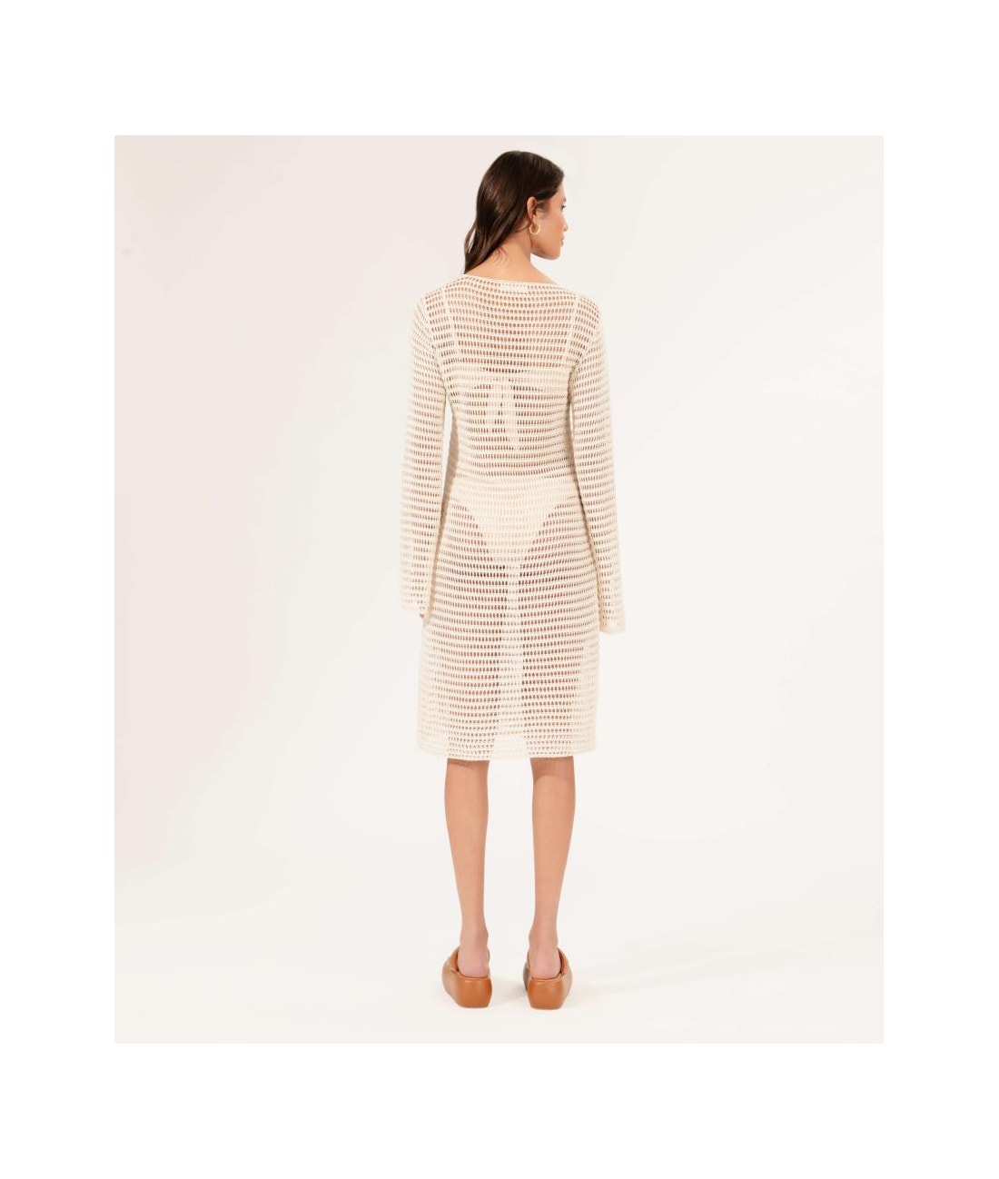 Vestido Curto Tricot Gold Bege