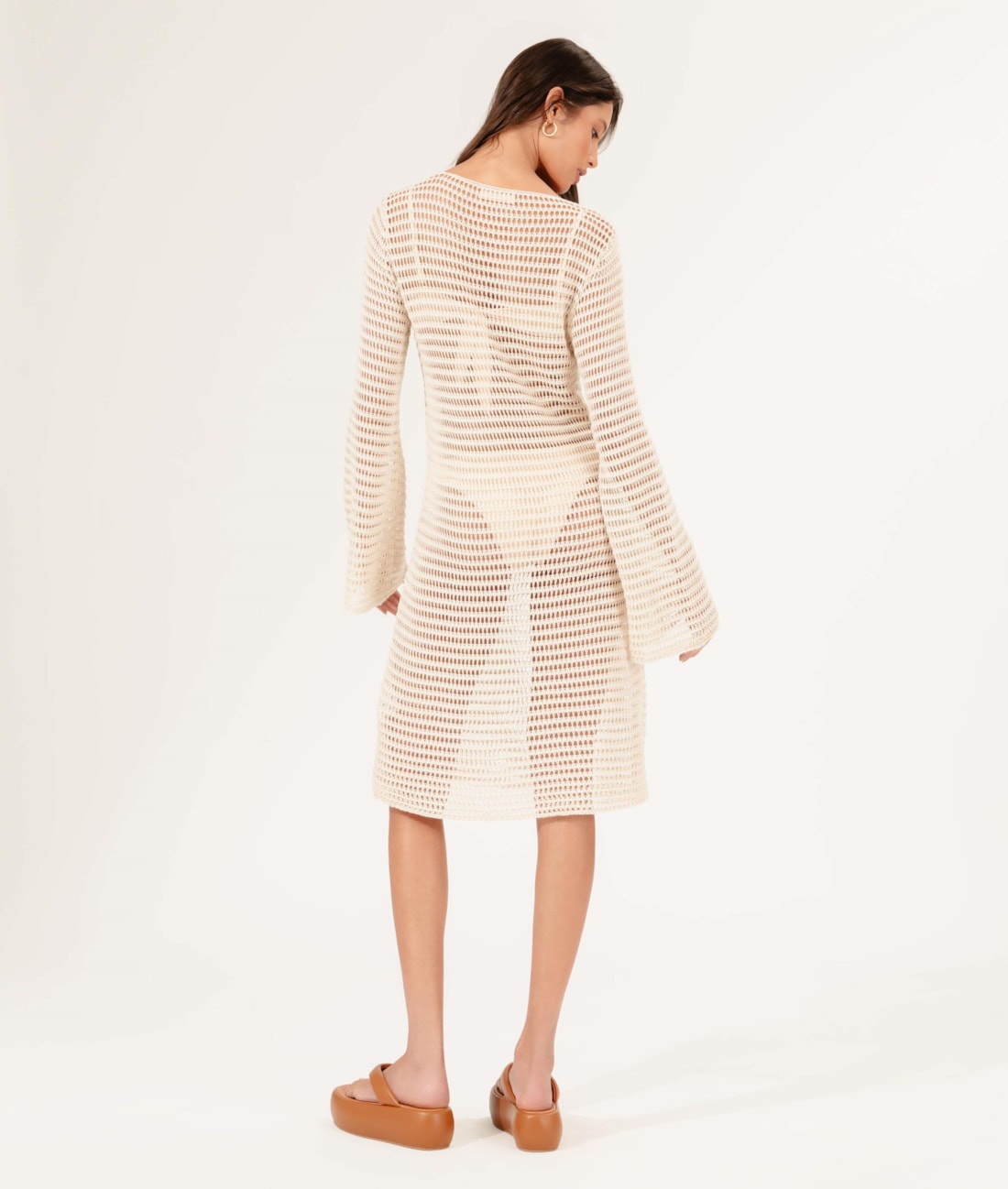 Vestido Curto Tricot Gold Bege