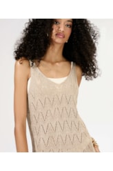 Vestido Curto Tricot Lurex Dourado