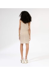 Vestido Curto Tricot Lurex Dourado