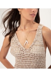 Vestido Curto Tricot Nature Areia