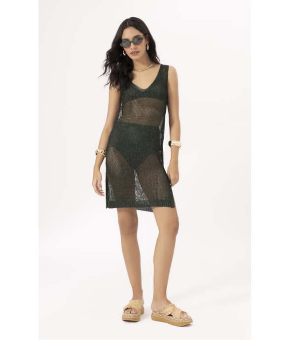 Vestido Curto Tricot Wishes Preto