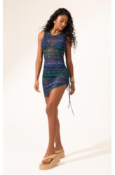Vestido Curto Tule Essence Azul Bic