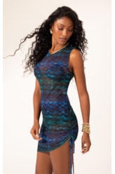 Vestido Curto Tule Essence Azul Bic
